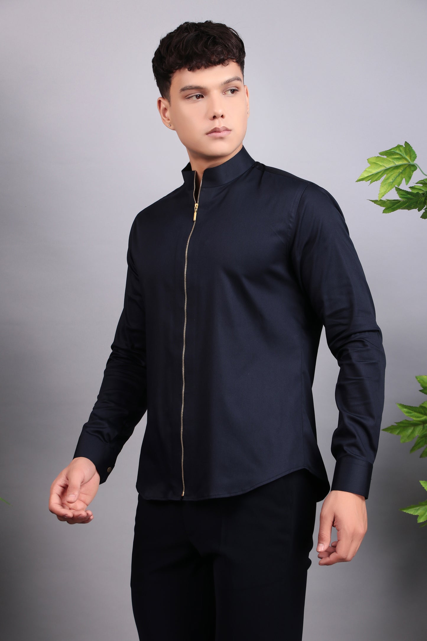 Detail view 6 - Men’s Tuxedo – Japanese Lycra in Midnight Blue with Modern Design