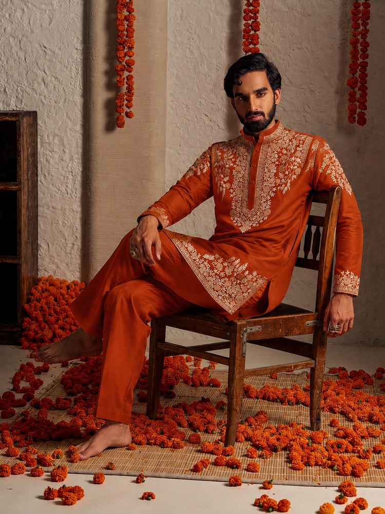 Haldi ceremony outfits collection by One Man Show – bright festive menswear