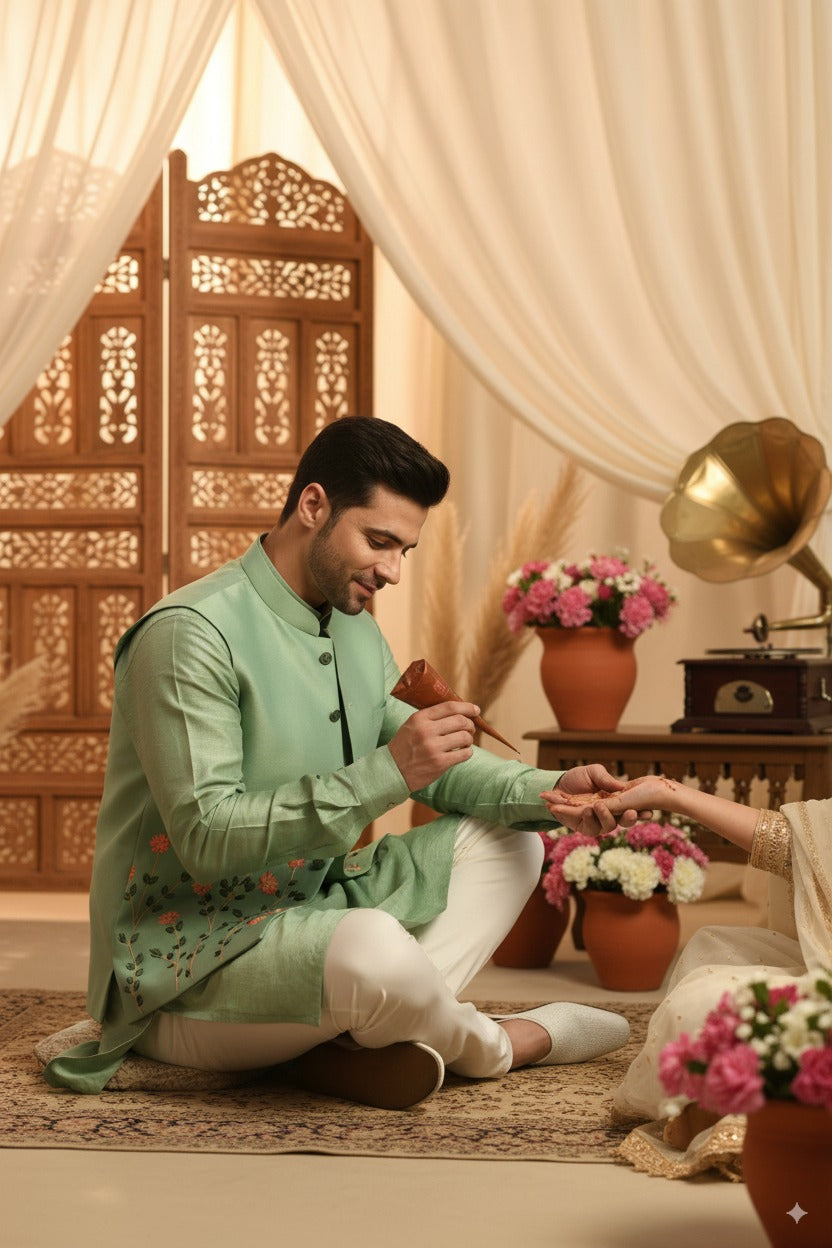 Mehendi ceremony outfits collection by One Man Show – elegant festive wear
