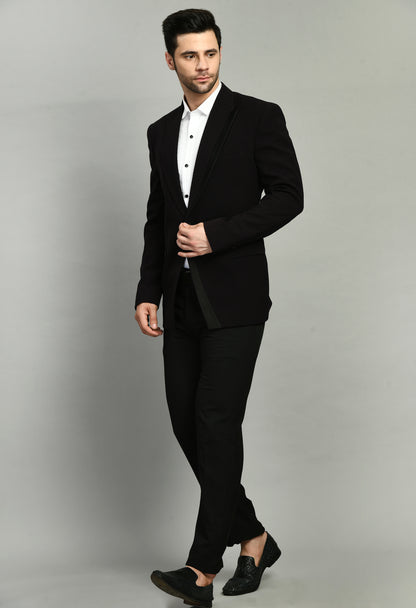 Men’s Tuxedo – Japanese Lycra in Black with Satin Detail | One Man Show