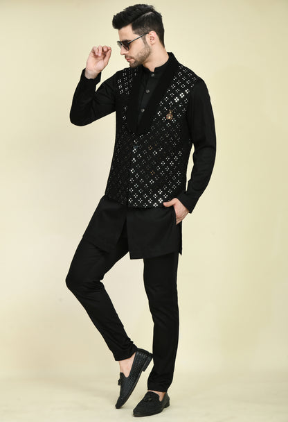 Men’s Kurta Set – Silk in Yellow with Tie and Dye | One Man Show