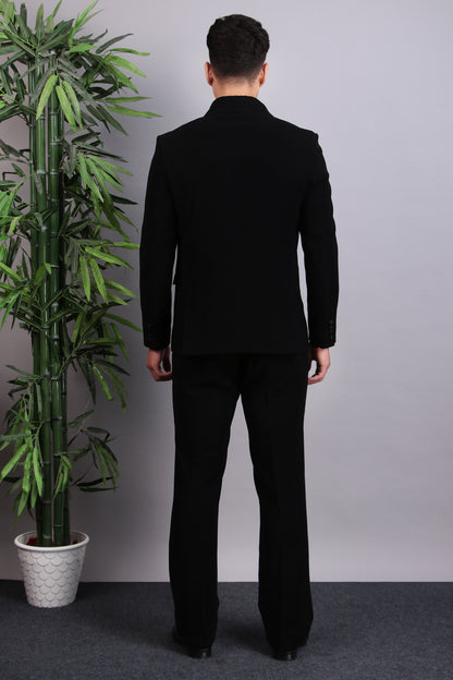 Men’s Tuxedo – Japanese Lycra in Black with Eagle Motif Embroidery | One Man Show