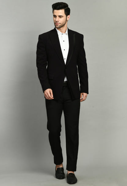 Men’s Tuxedo – Japanese Lycra in Black with Satin Detail | One Man Show
