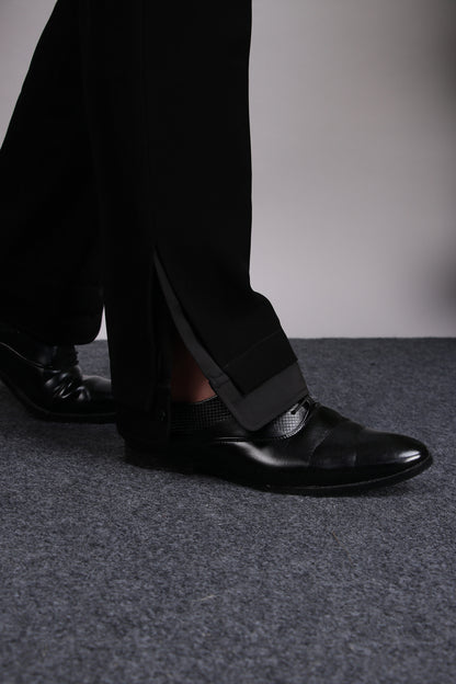 Men’s Tuxedo – Japanese Lycra in Black with Extended Front and Lapel Detailing | One Man Show