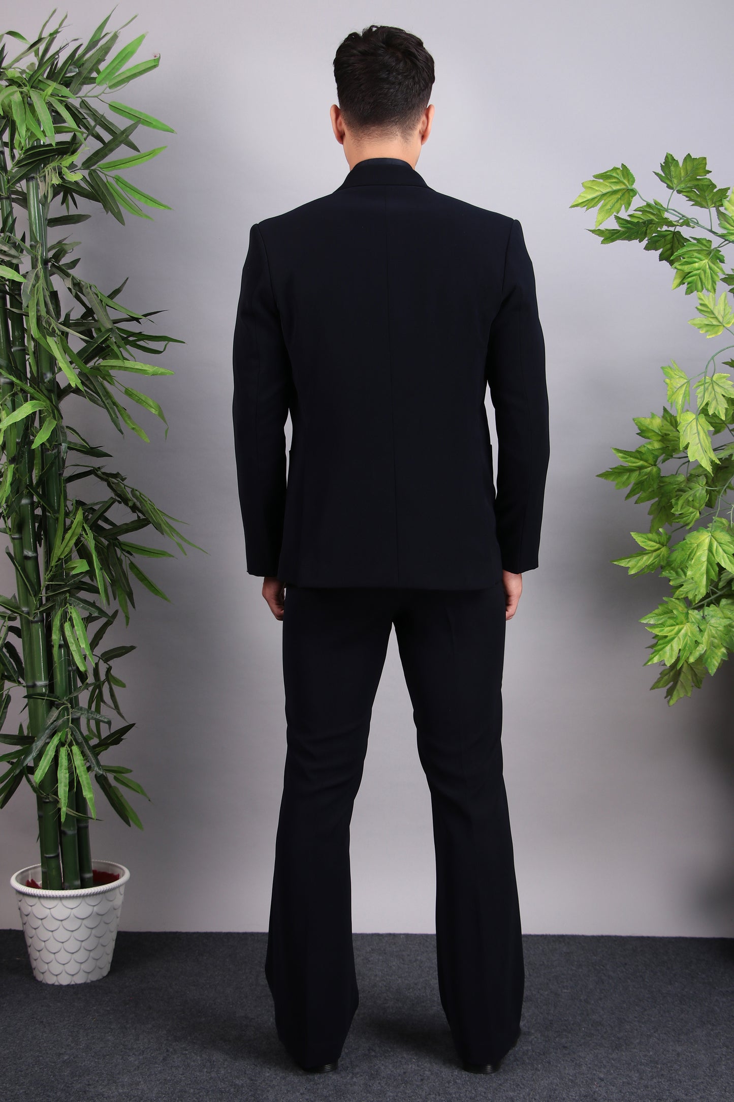 Detail view 4 - Men’s Tuxedo – Japanese Lycra in Midnight Blue with Modern Design