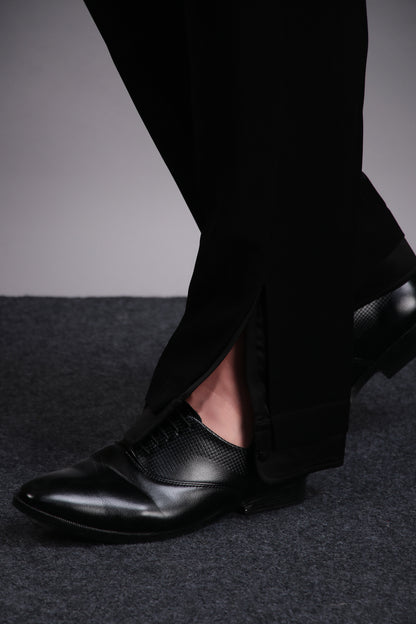 Men’s Tuxedo – Japanese Lycra in Black with Extended Front and Lapel Detailing | One Man Show