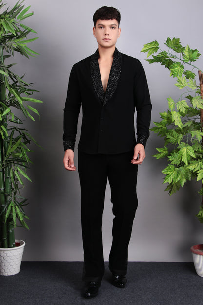 Men’s Tuxedo – Japanese Lycra in Black with Hand Embroidery | One Man Show