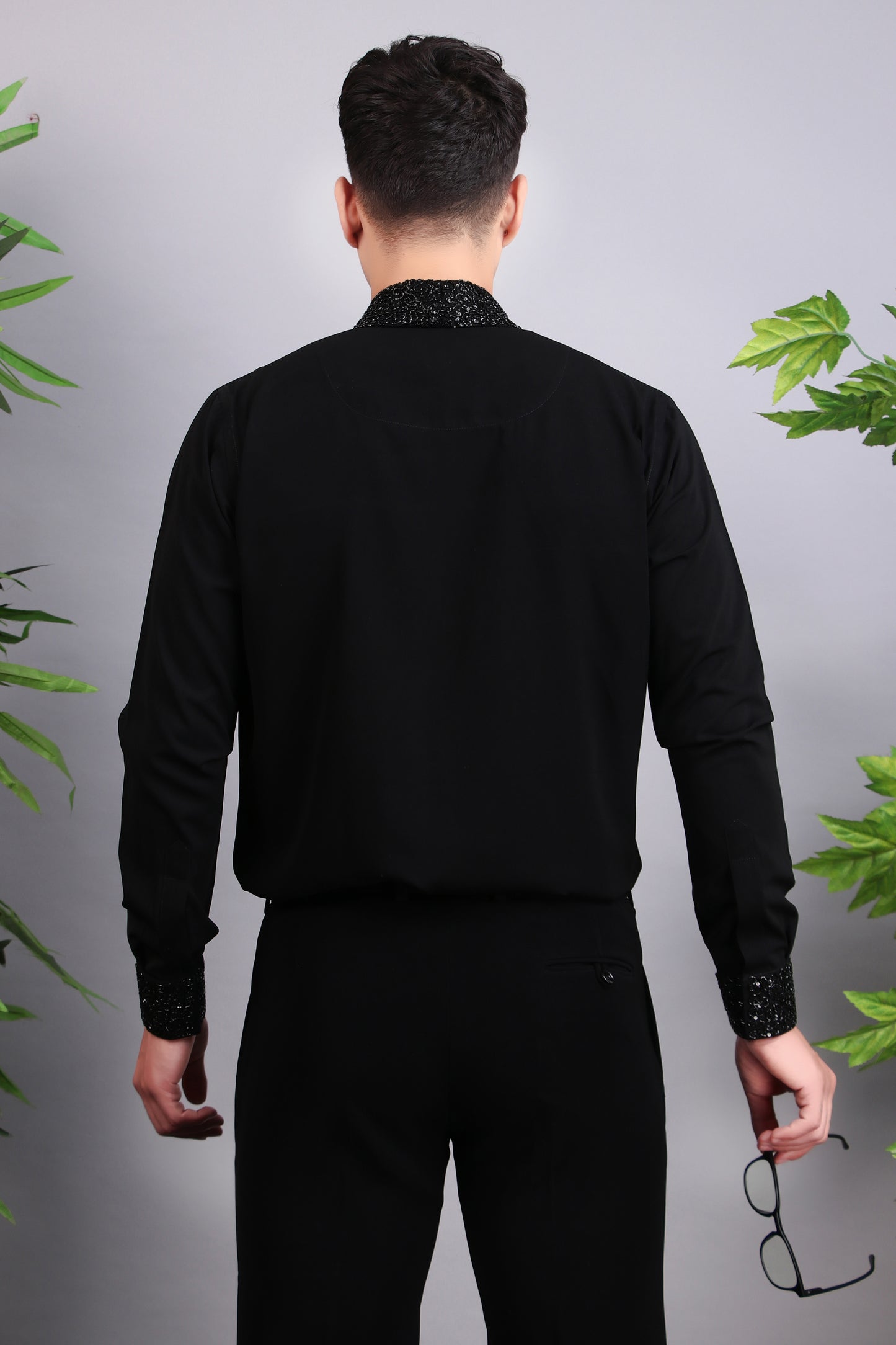 Detail view 9 - Men’s Tuxedo – Japanese Lycra in Black with Hand Embroidery