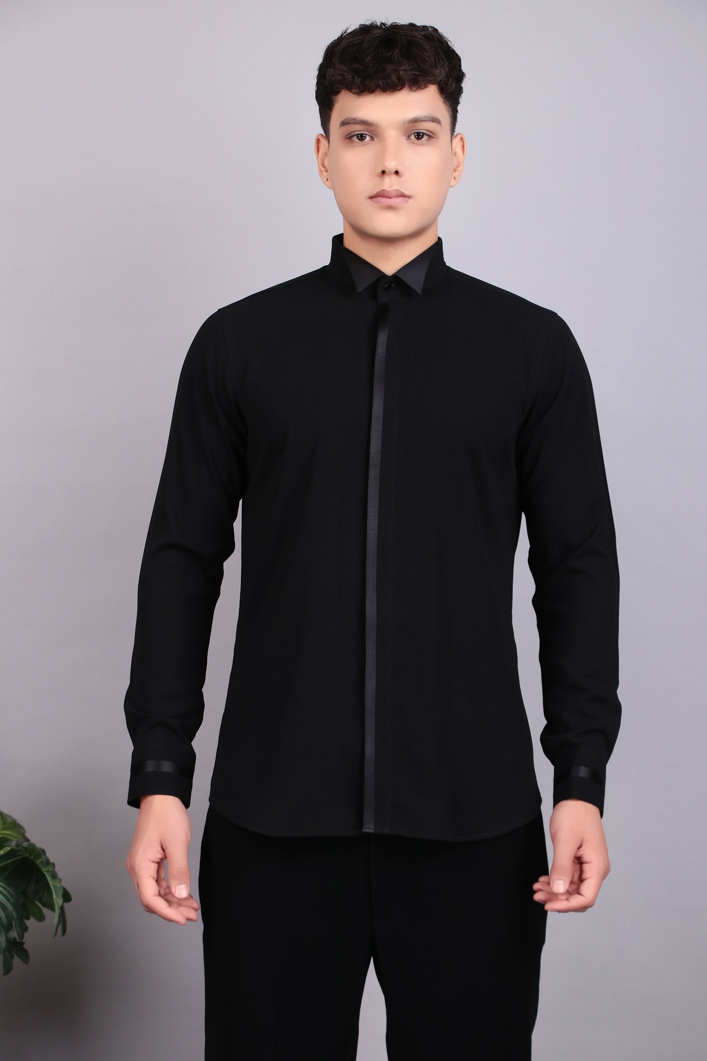 Detail view 3 - Men’s Tuxedo – Japanese Lycra in Black with Multi Layered Vest Style Jacket