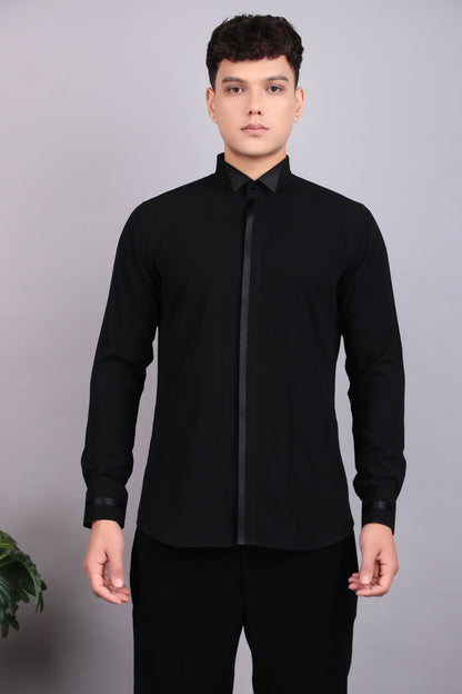 Men’s Tuxedo – Japanese Lycra in Black with Multi Layered Vest Style Jacket | One Man Show