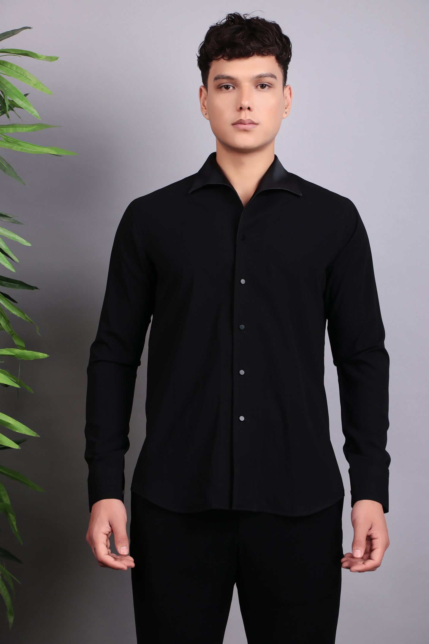 Detail view 2 - Men’s Tuxedo – Japanese Lycra in Black with Eagle Motif Embroidery