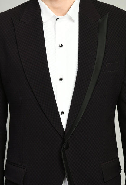 Men’s Tuxedo – Japanese Lycra in Black with Satin Detail | One Man Show